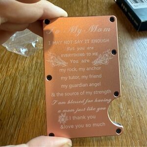 Engraved Pink Wallet Card Holder for Mom NEW